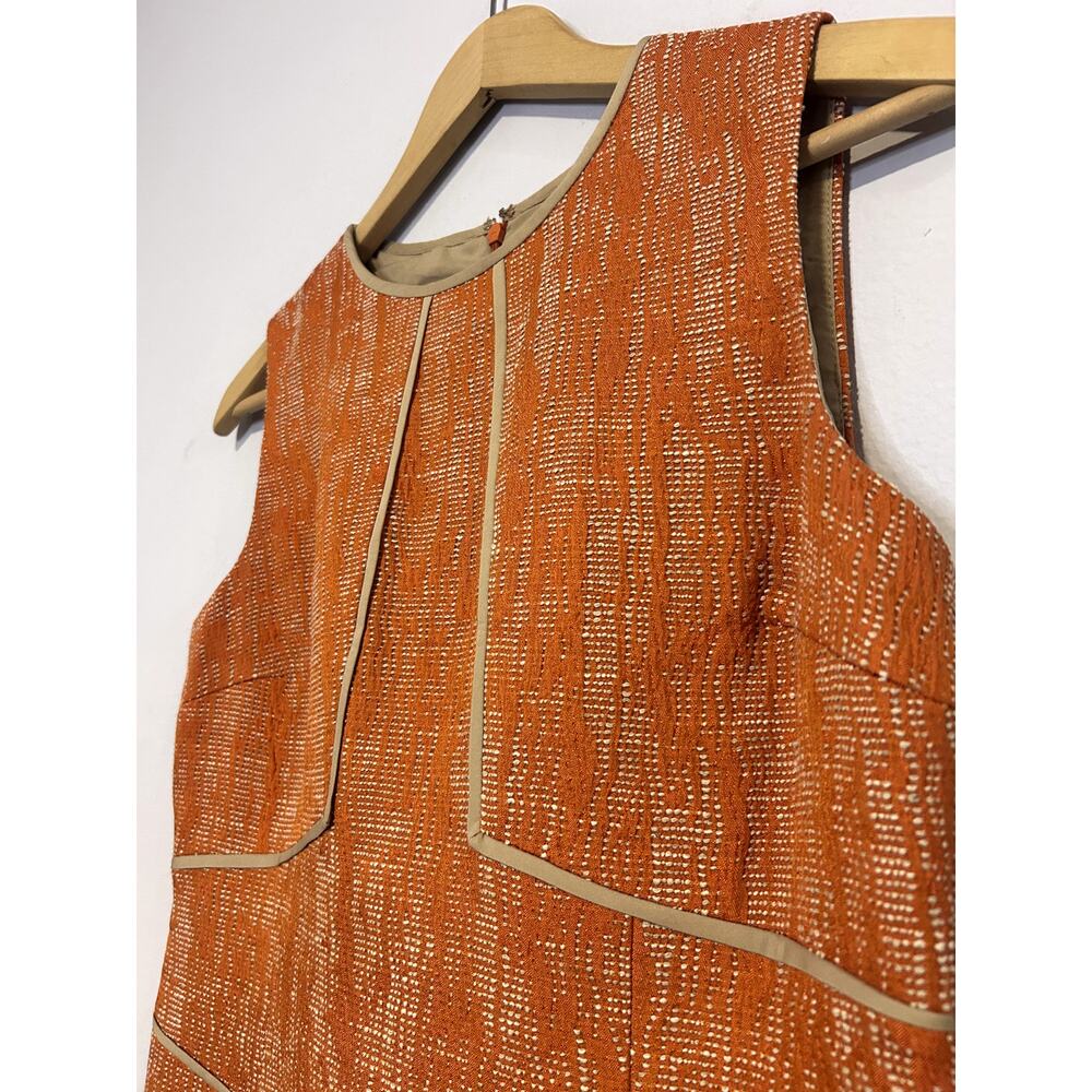 Vintage Anne Klein Cotton Linen Blend Textured Sleeveless Sheath Dress (Size 4) - Picture 3 of 8